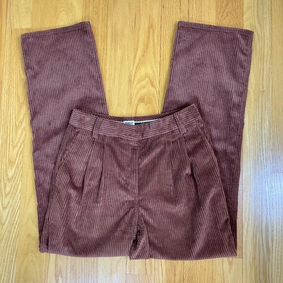 Sunday Best Pants Corduroy Trouser Straight Leg Brown Cognac Harvey Aritzia (6) - Picture 1 of 8